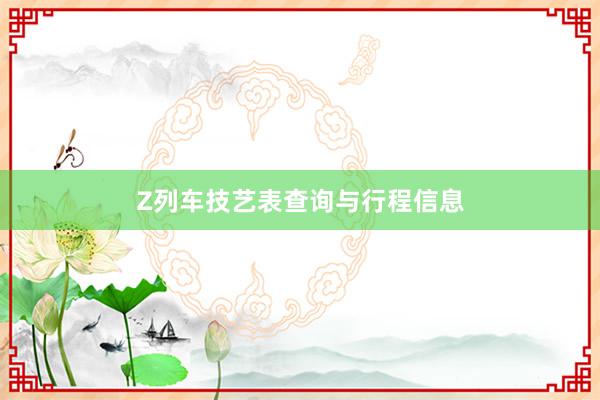 Z列车技艺表查询与行程信息